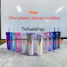 Load image into Gallery viewer, 19oz ACRYLIC SKINNY TUMBLER